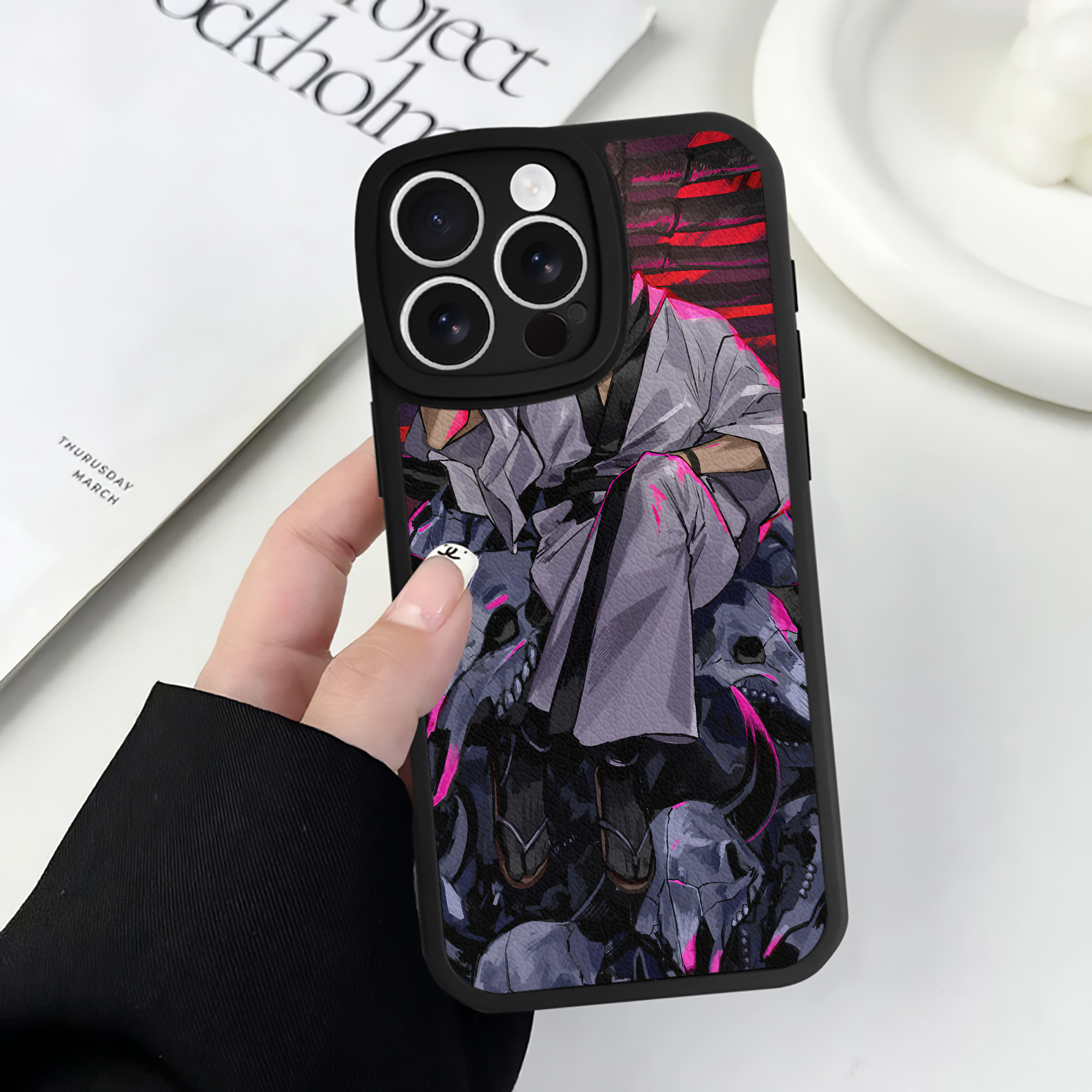 （画像用） 呪術廻戦 Jujutsu Kaisen 【iPhone 16シリーズ対応】シリコンスマホケース（レザー調） 材質：シリコン
